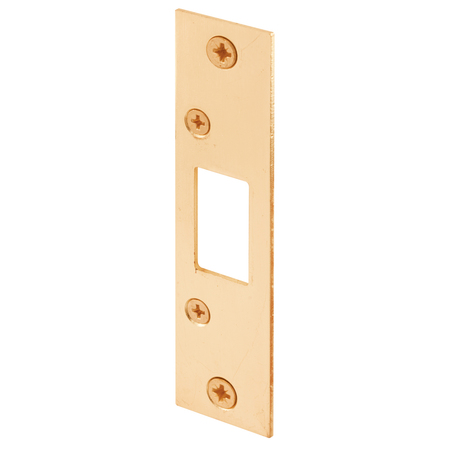 PRIME-LINE Deadbolt Strike, 4-7/8 in., Brass Plated Single Pack E 2432